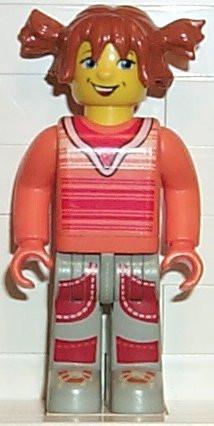 LEGO Minifigure-Tina, Orange Torso, Light Gray Legs-4 Juniors / Creator-CRE001-Creative Brick Builders